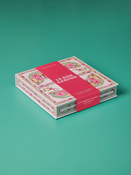 Strawberry Sakura Caramels, Pink Floral Gift Box, 6oz