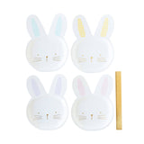 EAS944 - Gingham Bunny Shaped Plate Set