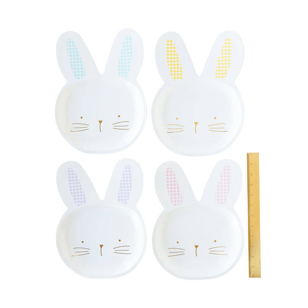 EAS944 - Gingham Bunny Shaped Plate Set
