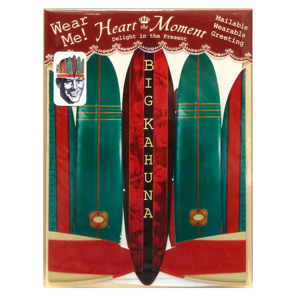 Greeting Card with Tiara Crown, Big Kahuna, Surfboard