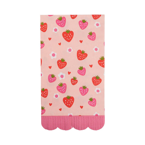 PLNP764 - Berry Fringe Scallop Guest Napkin