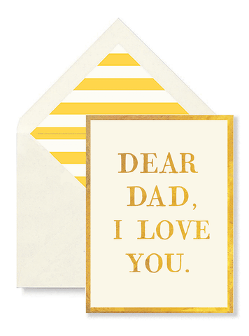 Dear Dad, I Love You Greeting Card, Single Folded Card