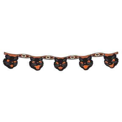 Vintage Halloween Cat Garland