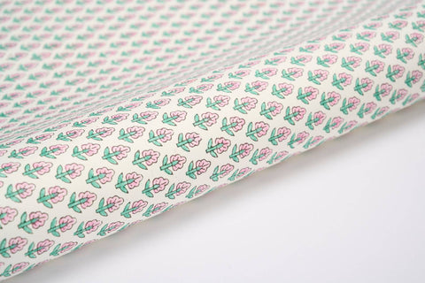 Hand Block Printed Gift Wrap Sheets - Tulip Bud Blush