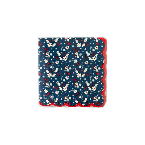 PLTS368i-MME - Liberty Floral Scallop Cocktail Napkin