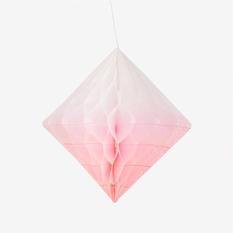 White and Light Pink Honeycomb Diamond