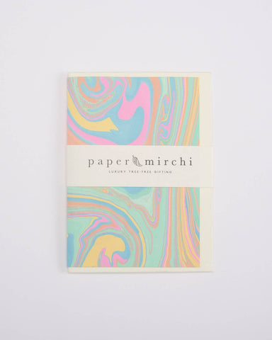 Hand Marbled Greeting Card - Free Spirit Pastel Punch