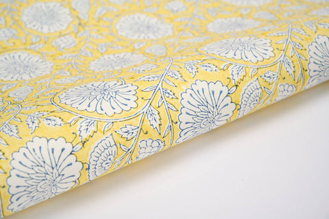 Hand Block Printed Gift Wrap Sheets -Mughal Garden Mimosa