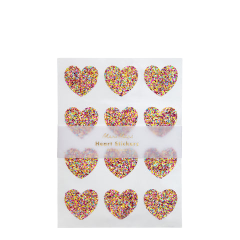 Glittered Heart Stickers