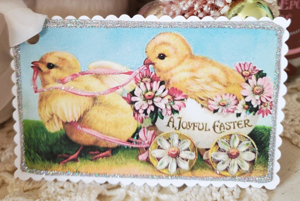 Easter Gift Tag Chics n Egg Cart