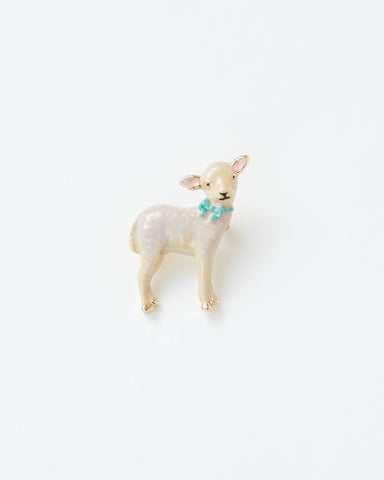 Enamel Lamb Brooch  - Matchbox
