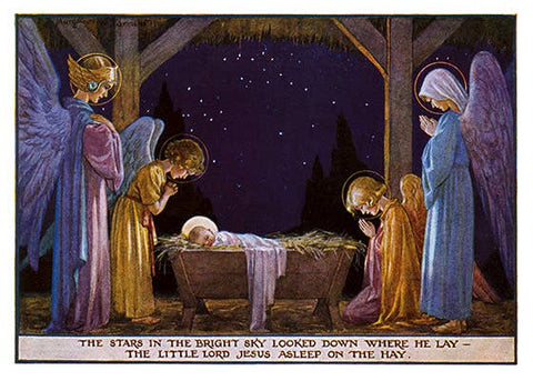 Angels and the Holy Family at the Manger