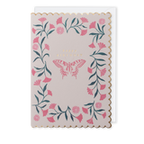 Butterfly & Flowers     Birthday Card