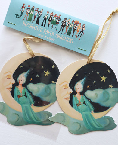 Moon Goddess Paper Ornament/ Gift Tag/ Die Cut Decoration