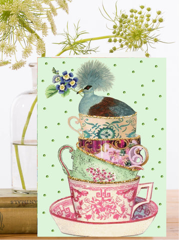 RS218P ~ Hand Glittered Greeting Card
