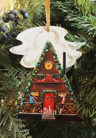 Deck the A-Frame Paper Ornament/ Gift Tag/ Die Cut/Decor