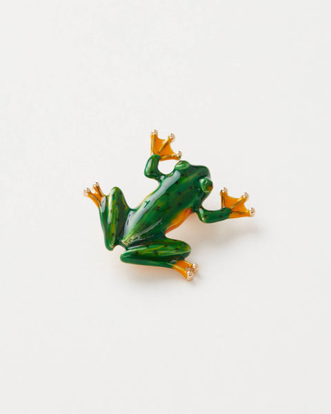 Enamel Green Frog Brooch