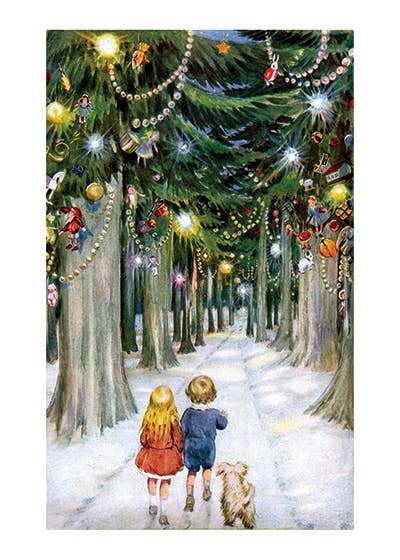 Children in a Christmas Forest
