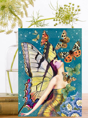 GT004P ~ Hand Glittered Blank Greeting Card