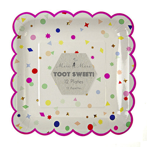 TOOT SWEET CHARM PATTERN SCALLOP EDGE PLATES