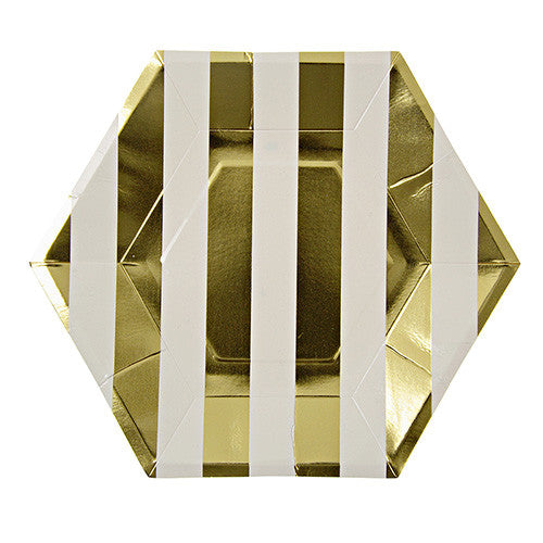 TOOT SWEET GOLD STRIPE LARGE PARTY PLATE