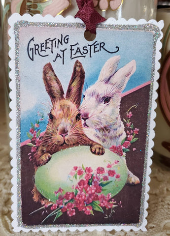 Easter Bunnies n Egg Gift Tag