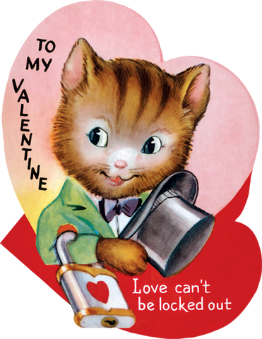 Boy Cat With Top Hat Die-Cut Valentine
