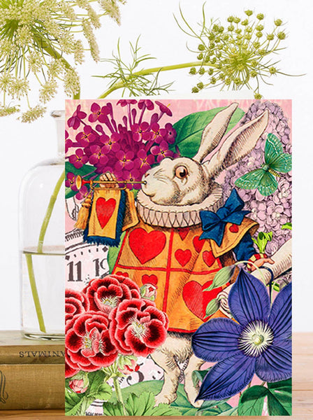 AW004P ~ Alice In Wonderland Vintage Collage Greeting Card