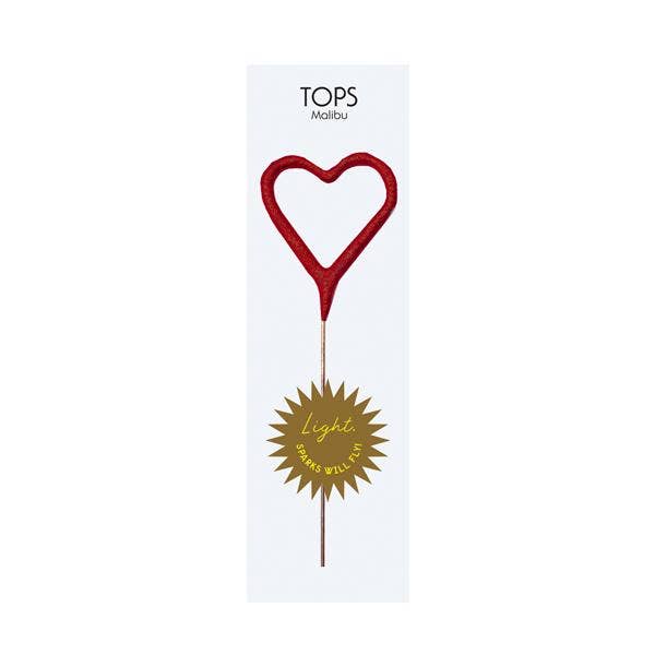 Mini Red Heart Sparkler 4"