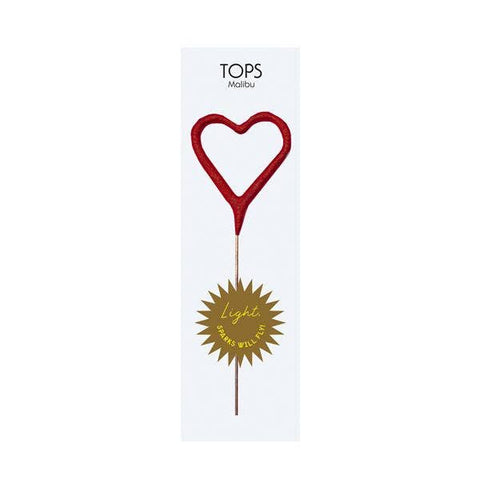 Mini Red Heart Sparkler 4"
