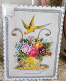 Gift Tag Teacup n Yellow Bird