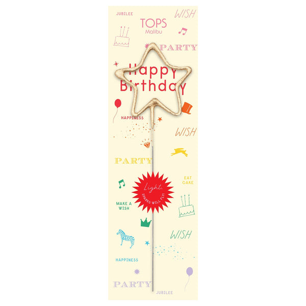 Big Golden Sparkler Happy Birthday Rainbow