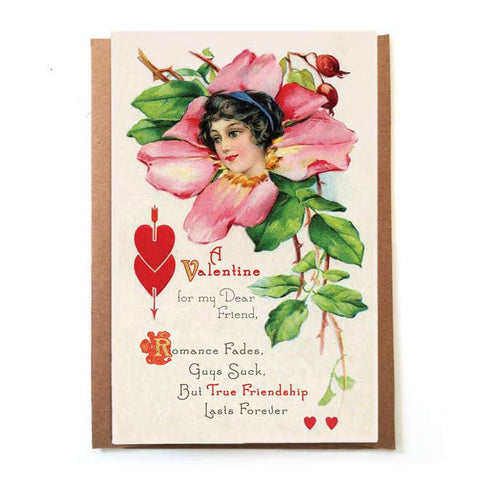 Funny Cynical Valentine's Day Card; Valentine for Friend; Valentine for Female Friend; Valentine for Break Up; Guys Suck; True Friendship