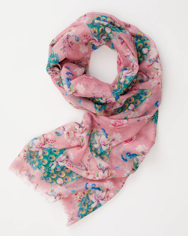 Peacock Vintage Blue Scarf