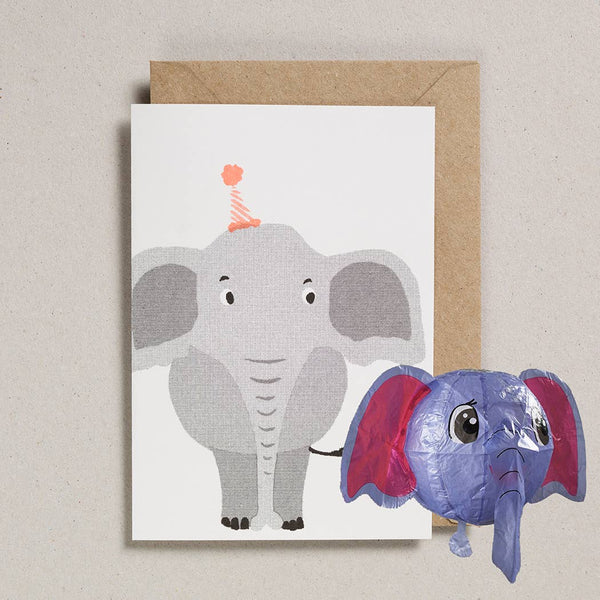 Japanese Paper Balloon Cards - Pack of 6 - Elephant