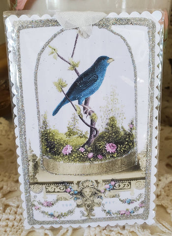 Gift Tag Blue Bird Dome