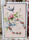 Valentine Gift Tag Bird n Lilly of the Valley