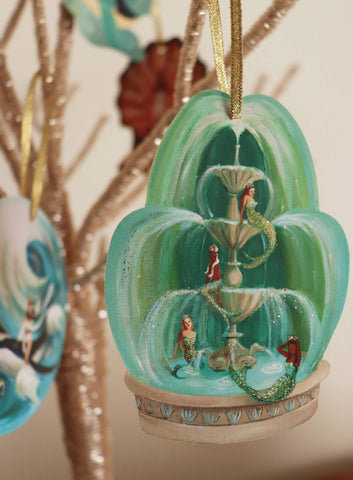Mermaid Fountain Paper Ornament/ Gift Tag/ Die Cut