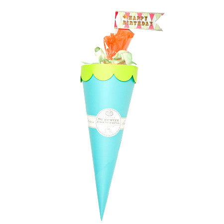 GRANDE SURPRISE CORNUCOPIA 32"-BLUE & LIME