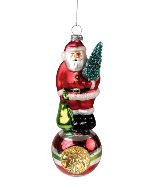 Santa on Indent Ball Ornament