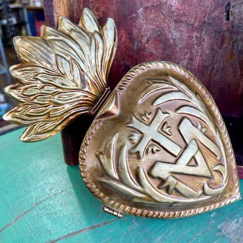 Jesus Through Mary Sacred Heart Box: Gold
