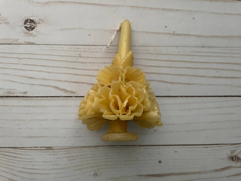 Old Ivory Oaxaca Marigold Day of the Dead Candle