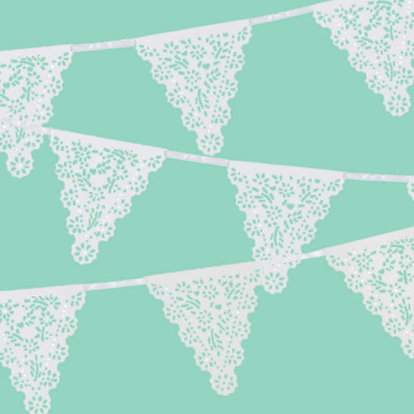 White Lace Paper Garland (13ft)