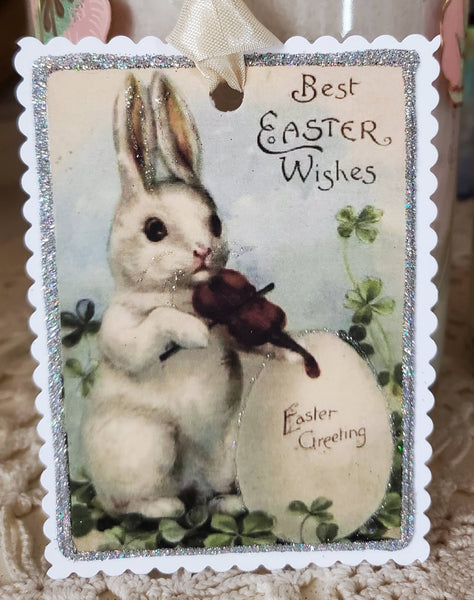 Easter Bunny Violin n Egg Gift Tag