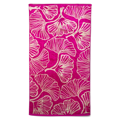 Serviette de plage éponge velours Jacquard Minosa 90x170cm