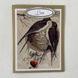 Cards, Wedding, Anniversary: Love Birds w/Heart