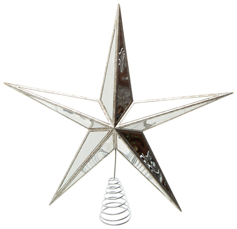 Antique Silver Mirror star tree topper