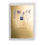 LINE OF FLOWERS Birthday Card