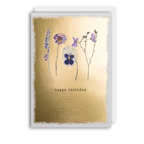 LINE OF FLOWERS Birthday Card