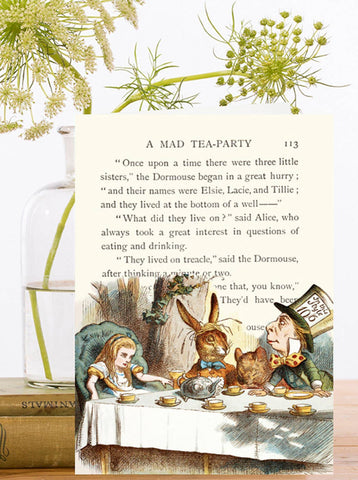 AW007P ~ Alice In Wonderland Blank Greeting Card